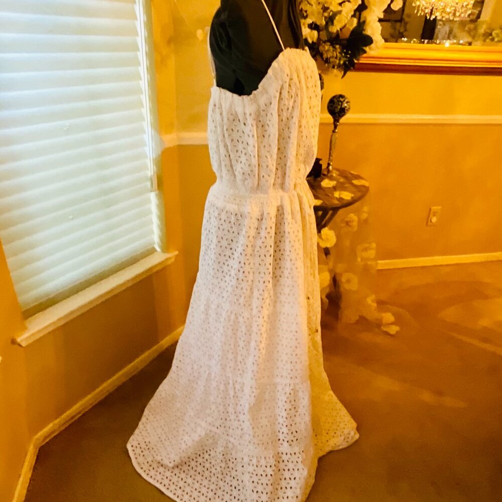 INC International Concepts White Eyelet Maxi Dress - Picture 3 of 7